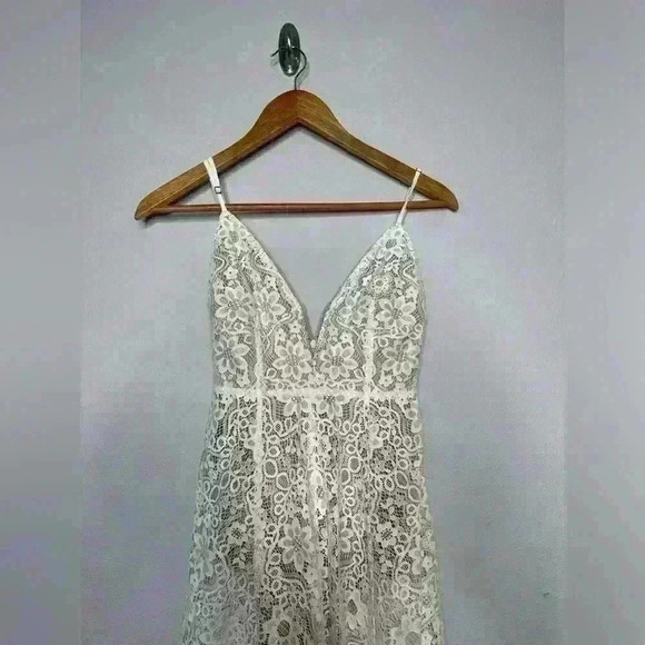For Love & Lemons Rosemary white lace midi dress XS - Picture 3 of 6